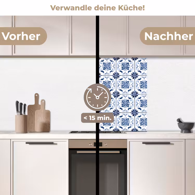 Küchenrückwand - Muster - Fliese - Blau — 2
