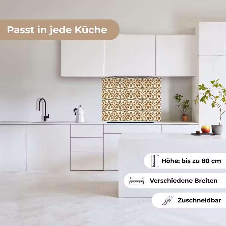 Küchenrückwand - Ornamentale Fliesen - Muster - Braun — 6
