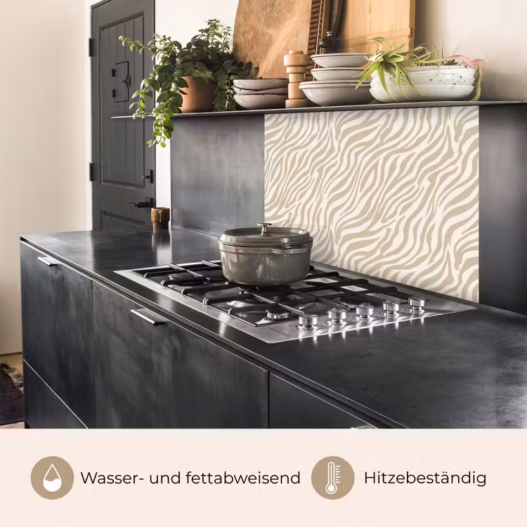 Küchenrückwand - Zebra - Muster - Beige — 4