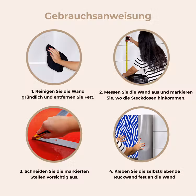 Küchenrückwand - Zebra - Muster - Kobalt - Blau — 8