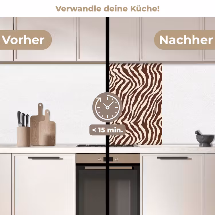 Küchenrückwand - Zebra - Muster - Schwarz - Weiß — 2