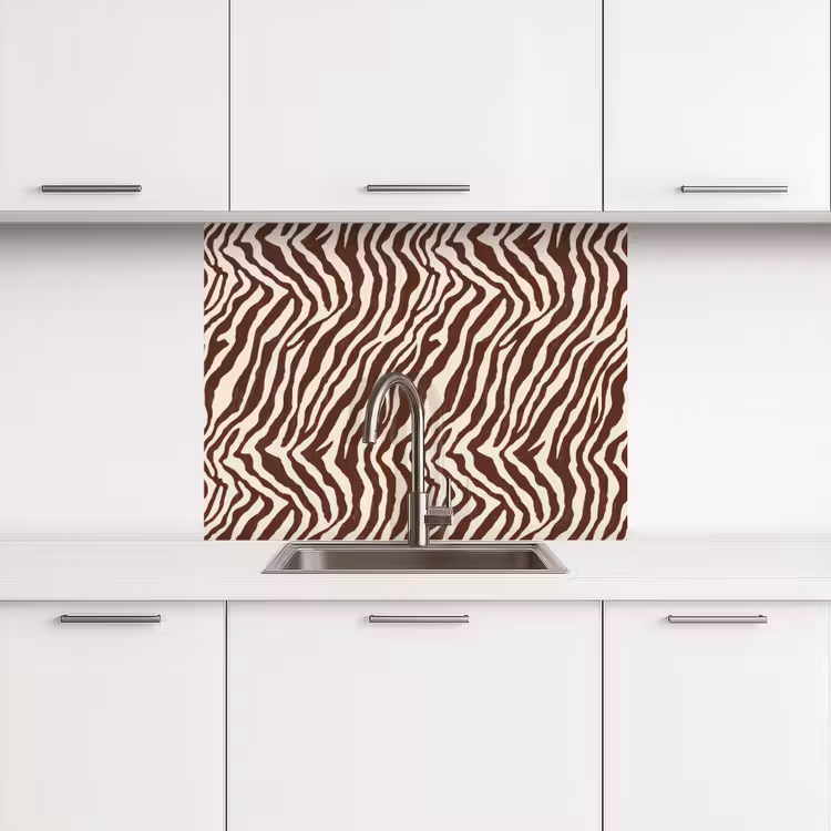 Küchenrückwand - Zebra - Muster - Schwarz - Weiß — 3