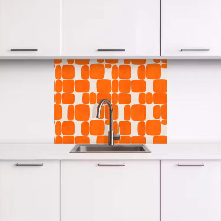 Küchenrückwand - Muster - Retro - Orange — 3