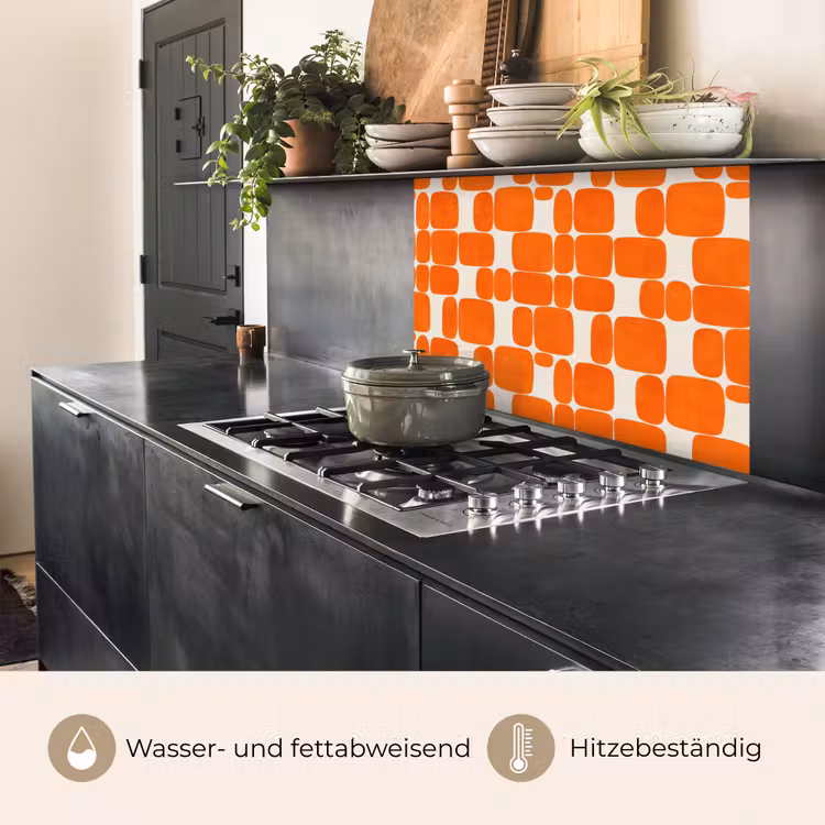 Küchenrückwand - Muster - Retro - Orange — 4