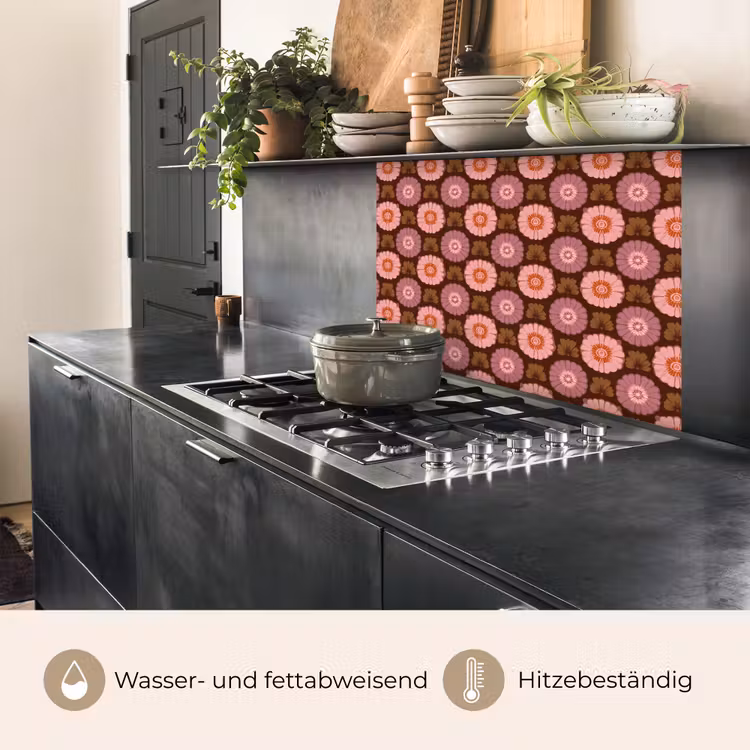 Küchenrückwand - Retro - Gänseblümchen - Rosa — 4