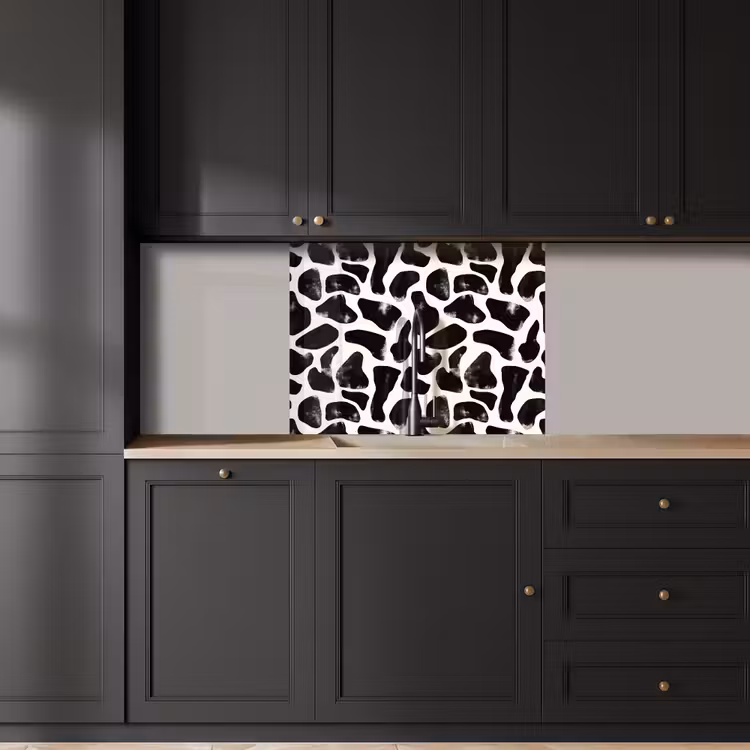 Küchenrückwand - Tiermuster - Flecken - Schwarz - Weiß — 5