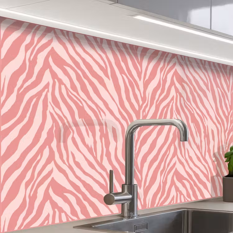 Küchenrückwand - Zebra - Druck - Rosa — 1