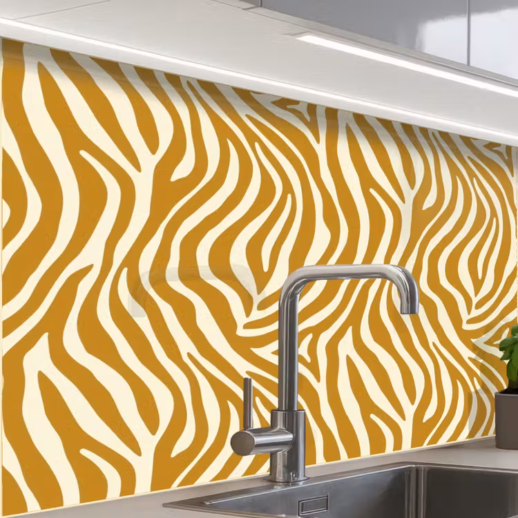 Küchenrückwand - Zebra - Klassisch - Ocker - Gelb — 1
