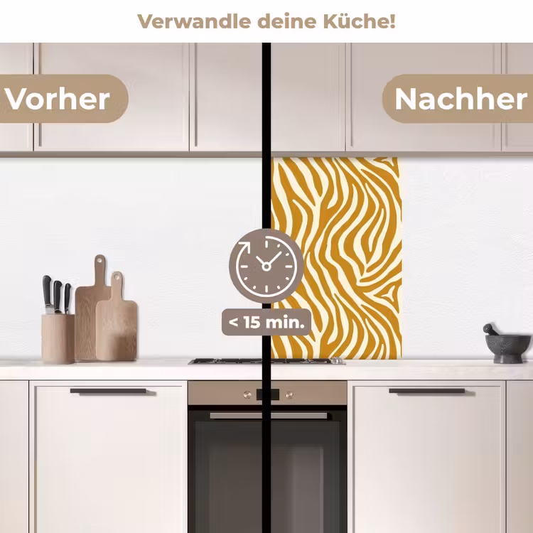 Küchenrückwand - Zebra - Klassisch - Ocker - Gelb — 2