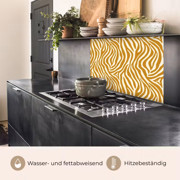 Küchenrückwand - Zebra - Klassisch - Ocker - Gelb — 4