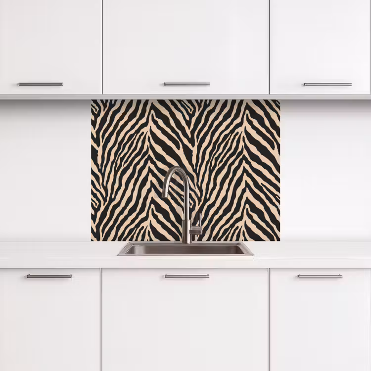 Küchenrückwand - Zebra - Klassisch - Schwarz — 3