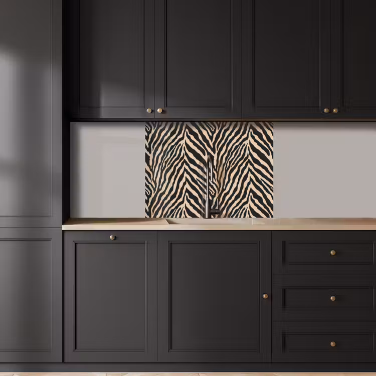 Küchenrückwand - Zebra - Klassisch - Schwarz — 5