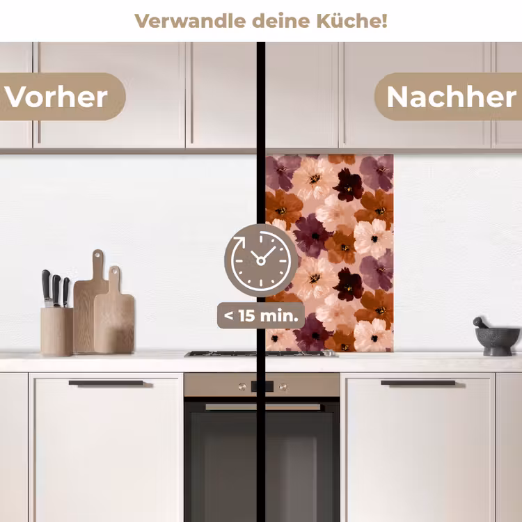 Küchenrückwand - Blumen - Abstrakt - Erdtöne — 2