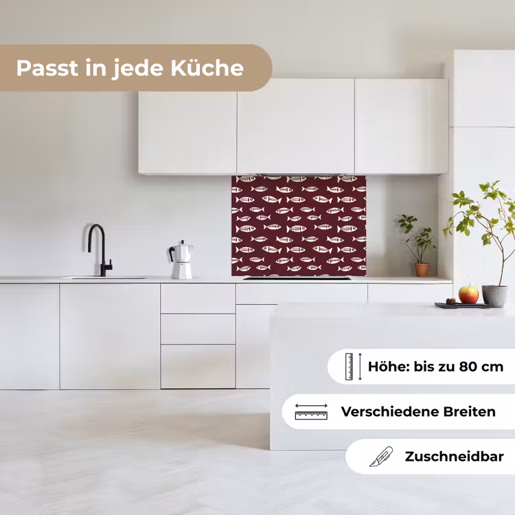Küchenrückwand - Fisch - Grafik - Muster - Dunkel — 6