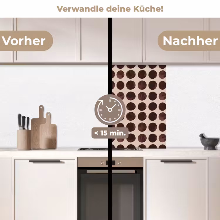 Küchenrückwand - Polka dots - Muster - Braun — 2