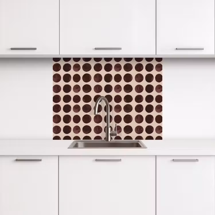 Küchenrückwand - Polka dots - Muster - Braun — 3