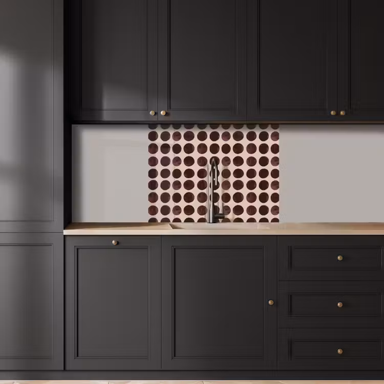 Küchenrückwand - Polka dots - Muster - Braun — 5