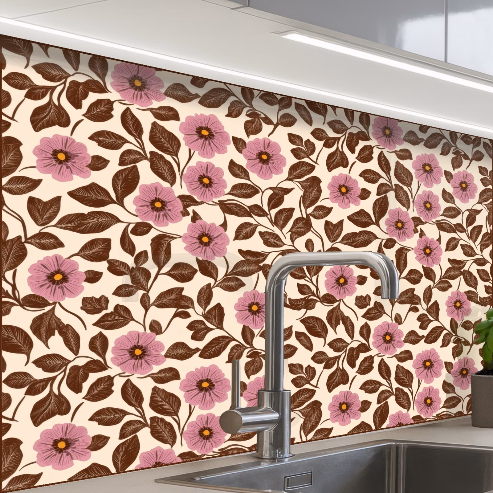 Küchenrückwand - Blumen - Blätter - Farbenfroh — 1