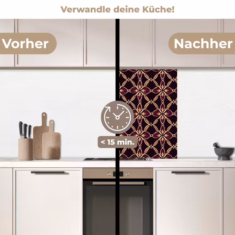 Küchenrückwand - Symmetrisch - Fliese - Burgunderrot — 2