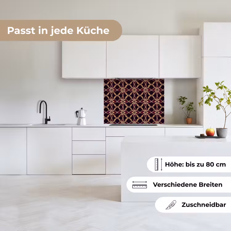 Küchenrückwand - Symmetrisch - Fliese - Burgunderrot — 6