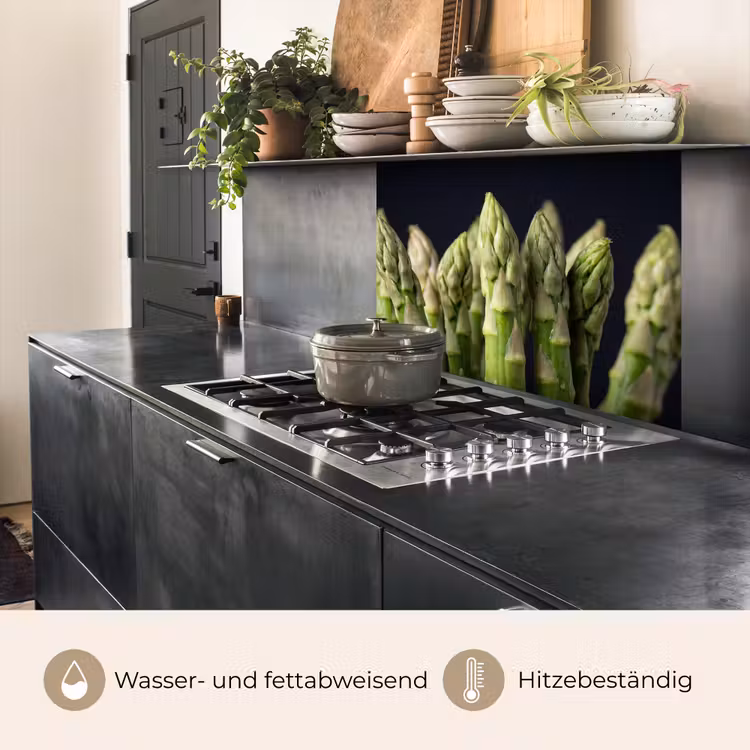 Küchenrückwand - Spargel - Grün - Schwarz — 4