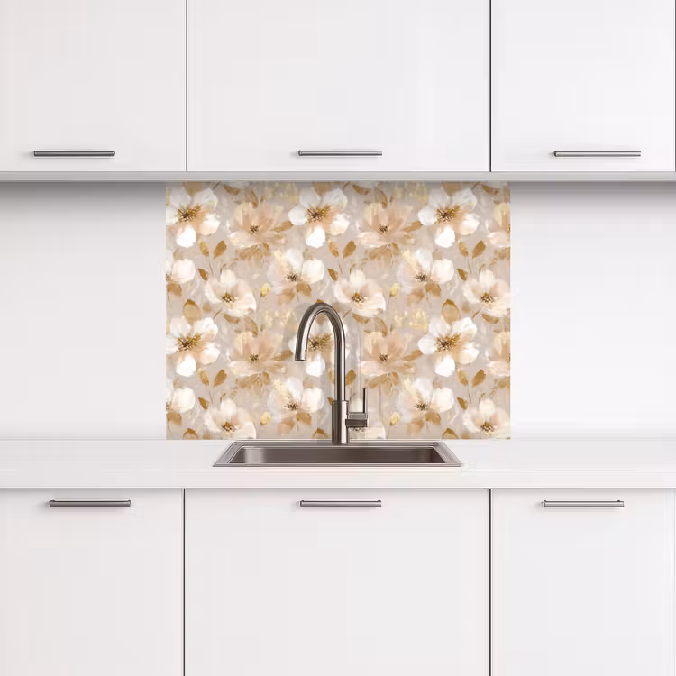 Küchenrückwand - Blumen - künstlerisch - Gold — 3