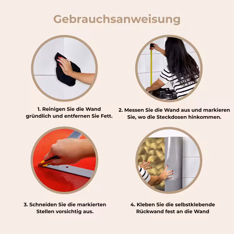 Küchenrückwand - Modern - Kreis - Gold — 8