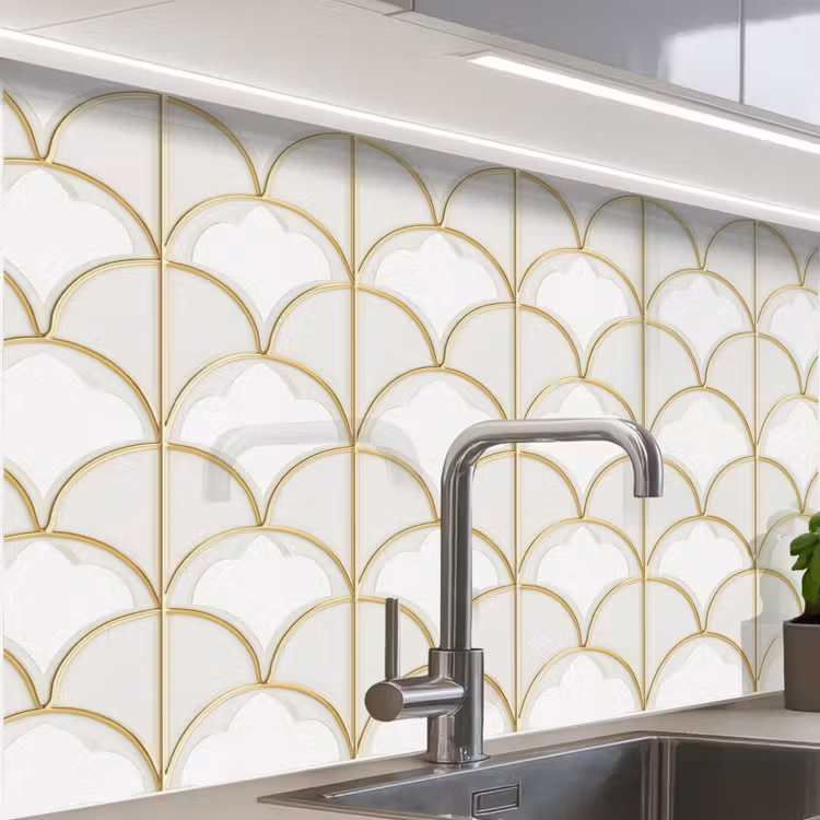 Küchenrückwand - Mosaik - Bögen - Gold — 1