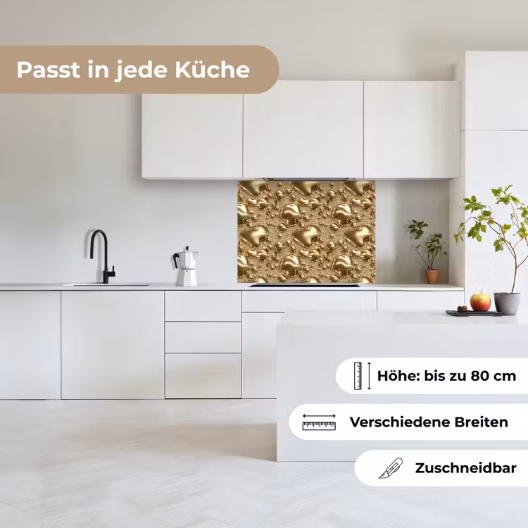 Küchenrückwand - Tröpfchen - Organisch - Gold — 6