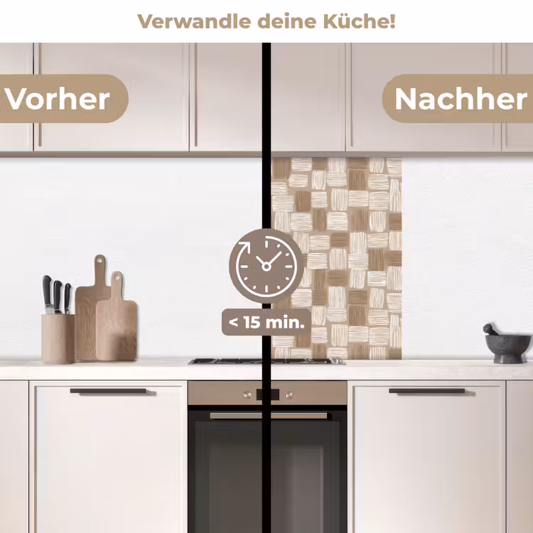 Küchenrückwand - Block - Muster - Braun — 2