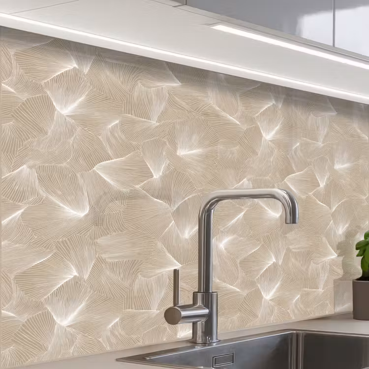 Küchenrückwand - Organisch - Textur - Beige — 1