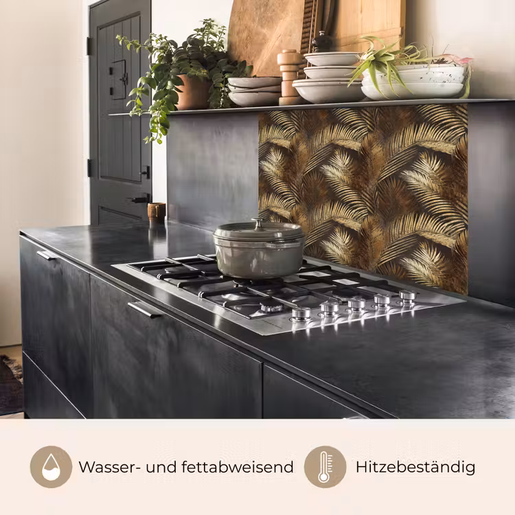 Küchenrückwand - Tropisch - Blätter - Gold — 4