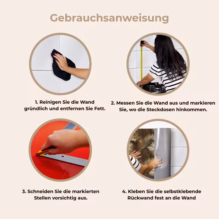 Küchenrückwand - Tropisch - Blätter - Gold — 8