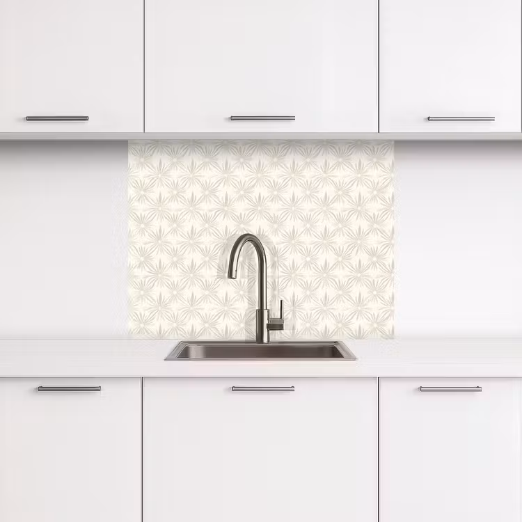 Küchenrückwand - Muster - Blumen - Beige — 3
