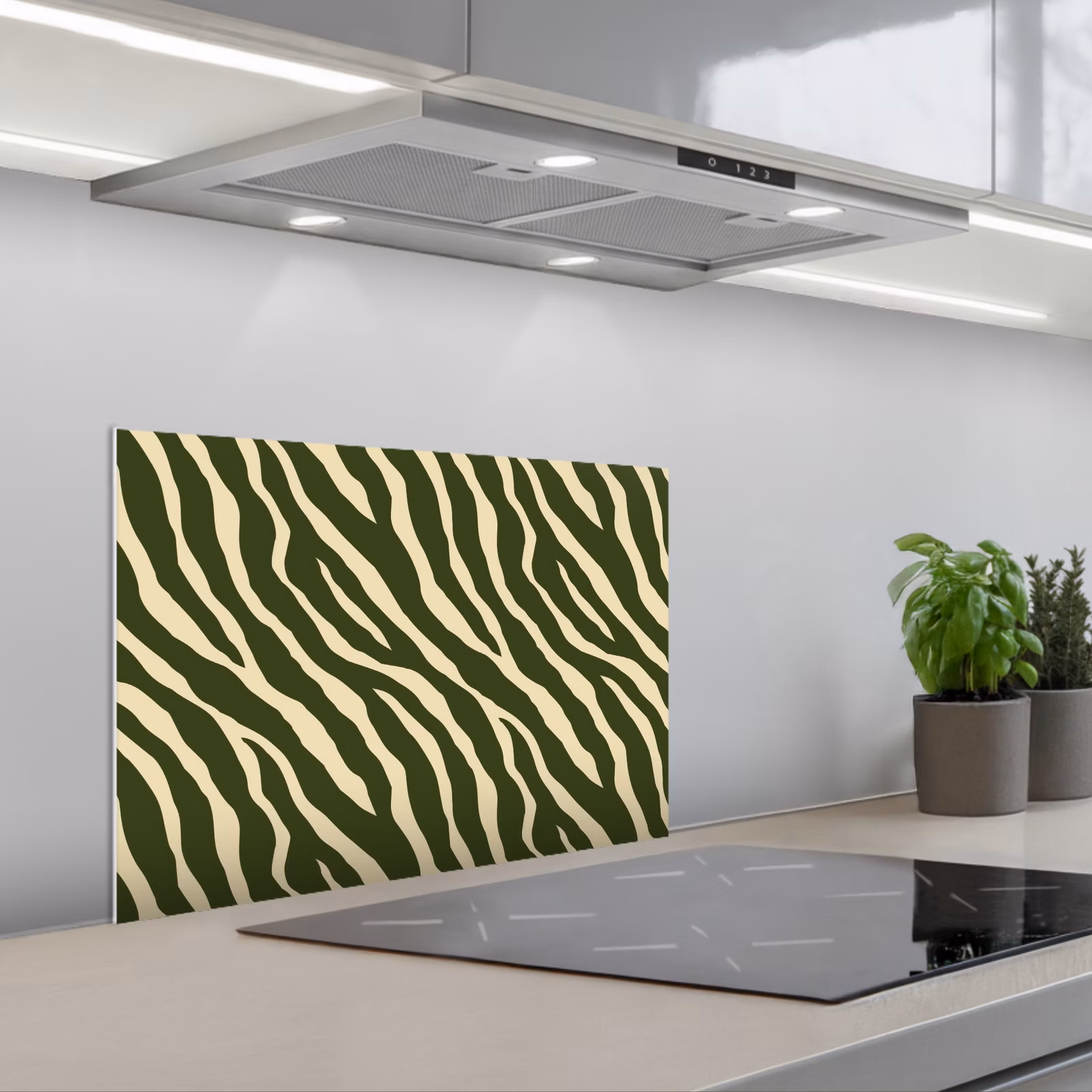 Spritzschutz Küche - Zebra - Muster - Grün — 1