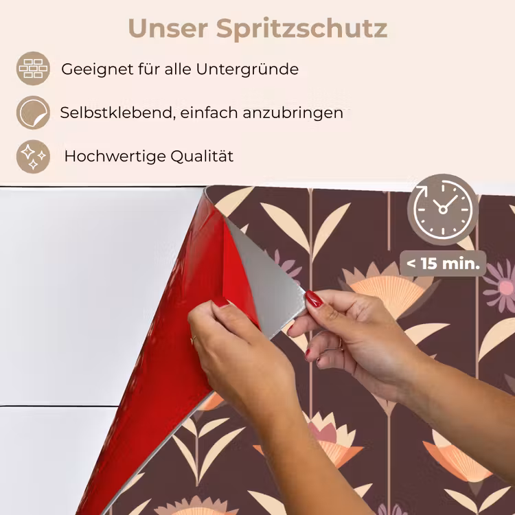 Spritzschutz Küche - Elegant - Retro - Braun — 4