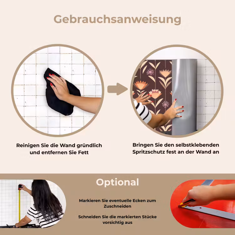 Spritzschutz Küche - Elegant - Retro - Braun — 6