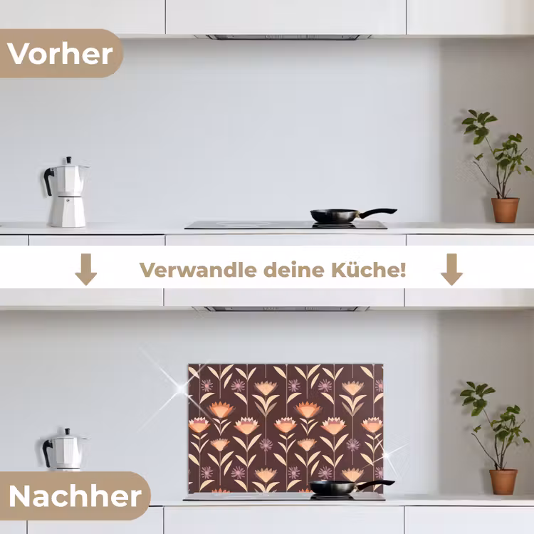 Spritzschutz Küche - Elegant - Retro - Braun — 7