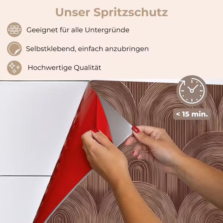Spritzschutz Küche - Rhythmic - Aufschlag - Braun — 4