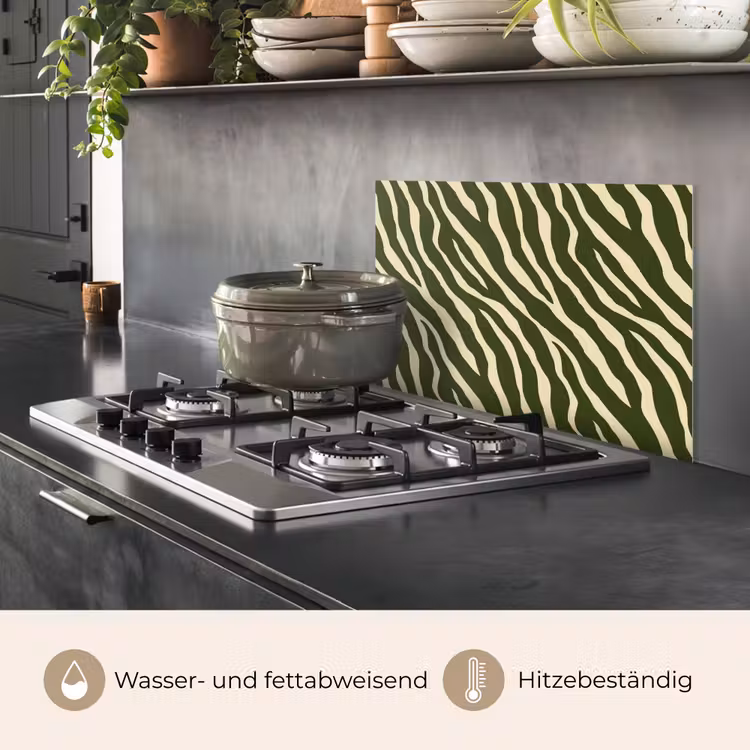 Spritzschutz Küche - Zebra - Muster - Grün — 2