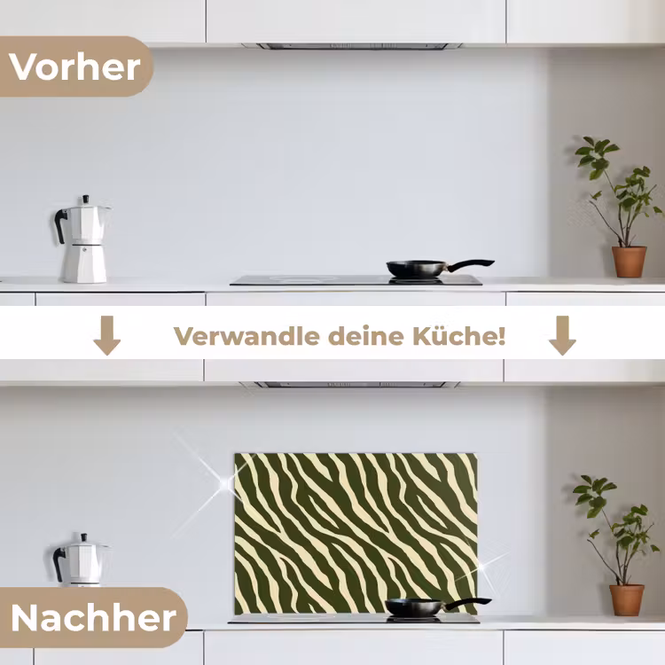 Spritzschutz Küche - Zebra - Muster - Grün — 7