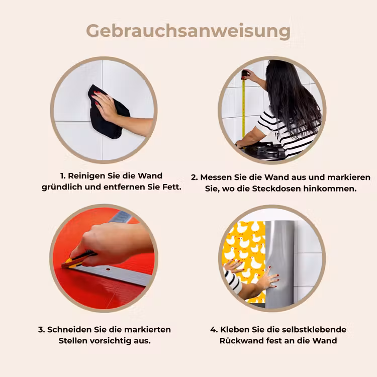 Spritzschutz Küche - Enten - Muster - Gelb — 7
