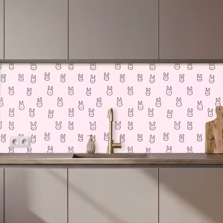 Spritzschutz Küche - Kaninchen - Minimalistisch - Rosa — 1