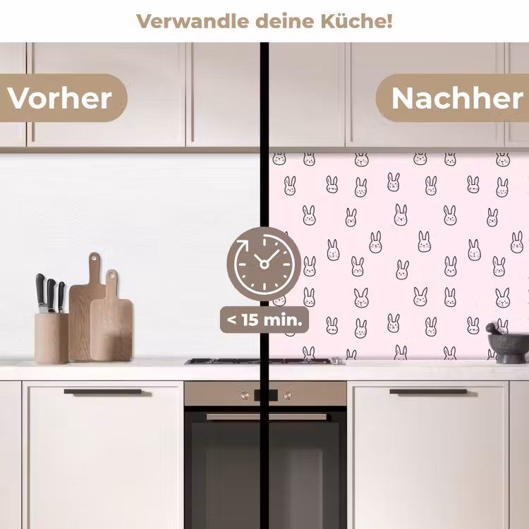 Spritzschutz Küche - Kaninchen - Minimalistisch - Rosa — 2