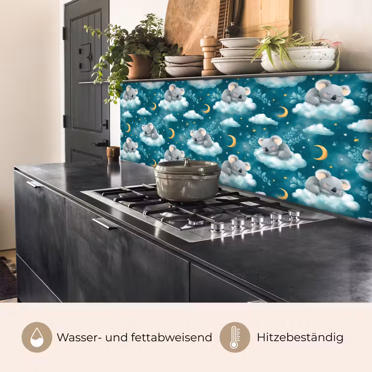 Spritzschutz Küche - Koalas - Bezaubernd - Blau — 3