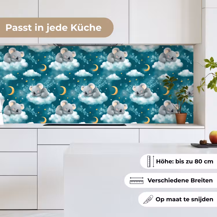 Spritzschutz Küche - Koalas - Bezaubernd - Blau — 4