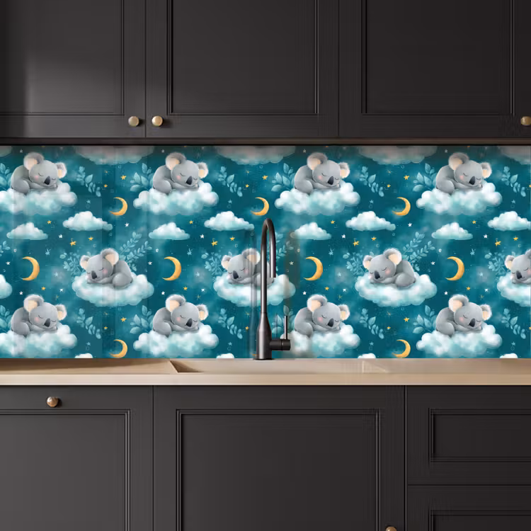 Spritzschutz Küche - Koalas - Bezaubernd - Blau — 6