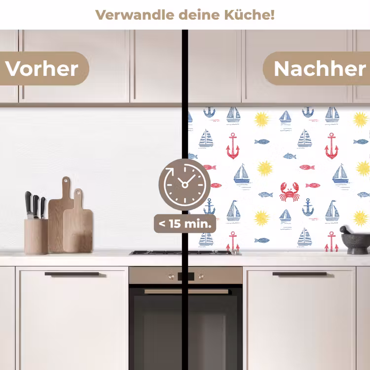Spritzschutz Küche - Nautisch - Illustrationen - Farbenfroh — 2