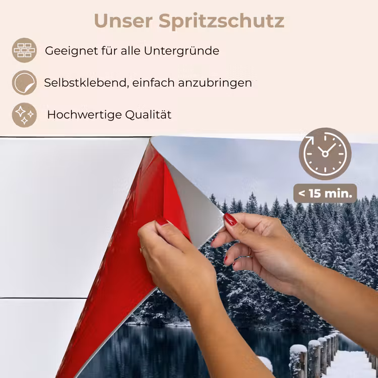Spritzschutz Küche - Steg - See - Schnee - Berge - Ruhe — 4