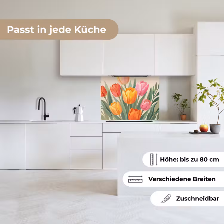 Küchen rückwand - Tulpen - Abstrakt - Farbenfroh — 6